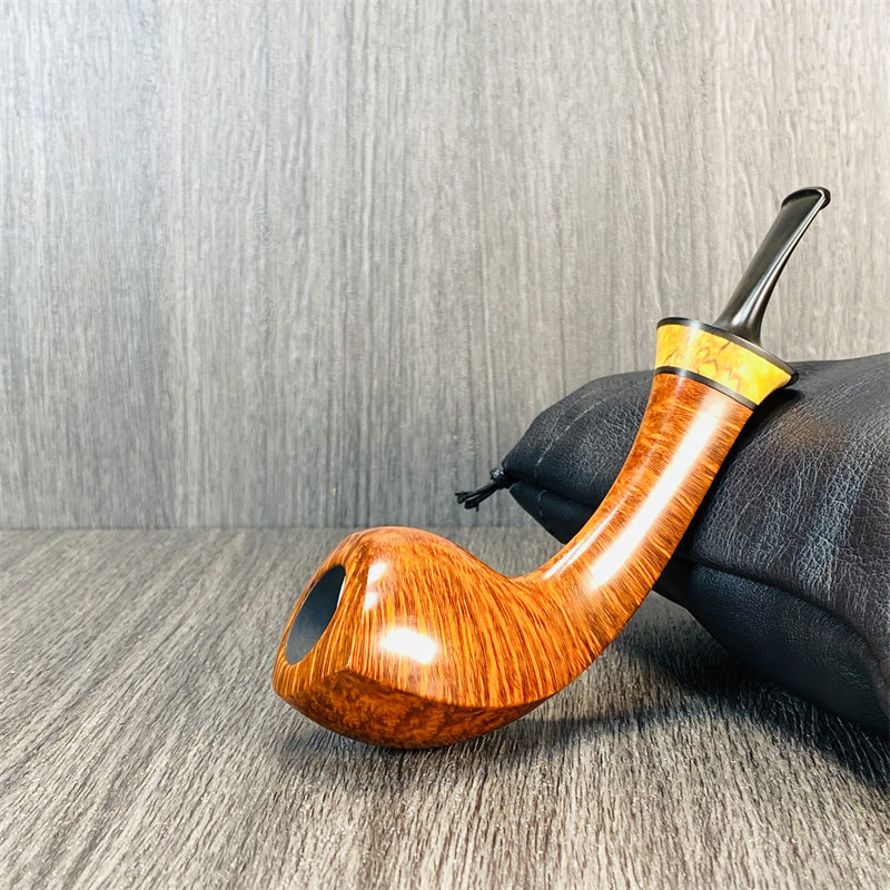 丹麦线条大师kent rasmussen肯特石楠木自由式手工烟斗长杆象足