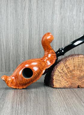 丹麦Teddy Knudsen泰迪大师手工烟斗单老鹰级别自由式大料河豚