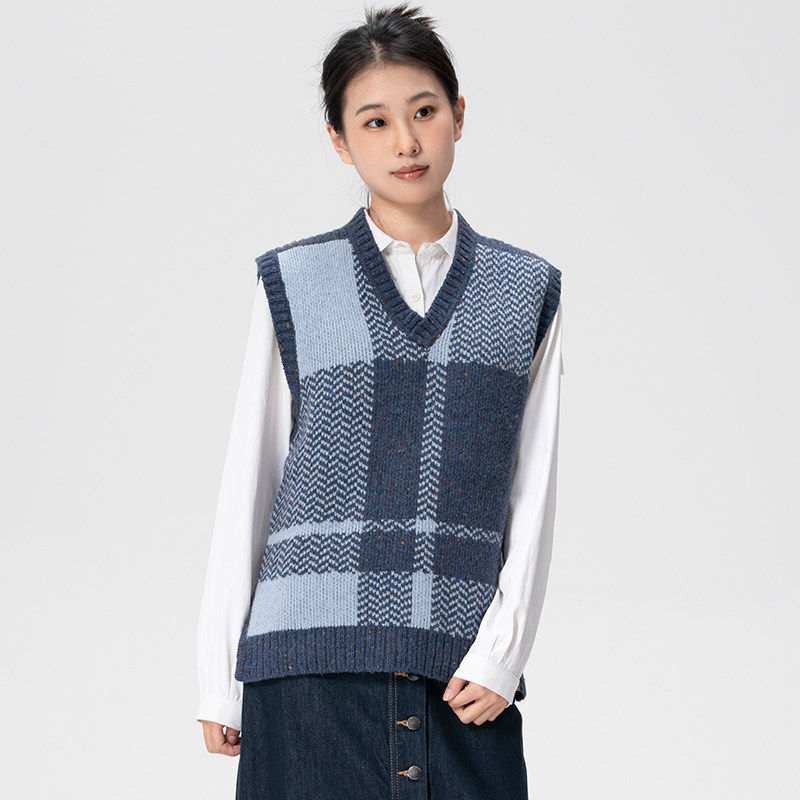 Timberland添柏岚女装户外羊毛混纺保暖V领针织背心马甲A61SQ