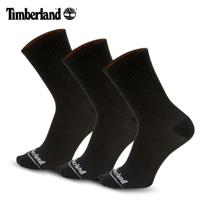 Timberland添柏岚户外运动男女三双装舒适透气弹力长筒袜子A2PVZ