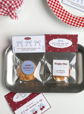 2026新款蝴蝶结樱桃卡头小蛋糕甜点包装机封袋透明平口糖果密封袋