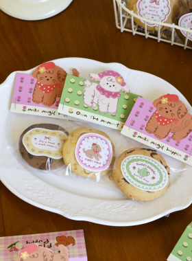 新款春日花与小羊烘焙饼干曲奇雪花酥糖果透明包装袋卡头机封袋