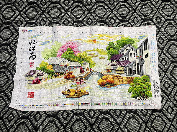 兔妈妈纯手工十字绣成品忆江南梦里水乡风景清新自然卧室客厅小幅