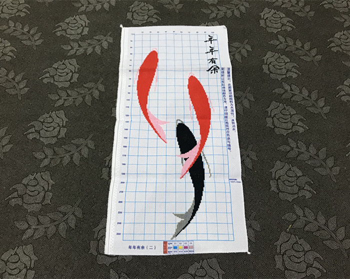 纯手工十字绣成品客厅送礼祝福动物鱼年年有余三条鱼现货包邮