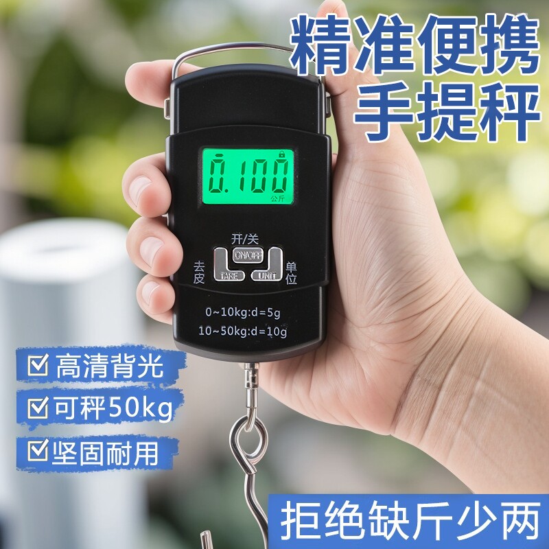 电子秤手提测重自然电子称手提秤弹簧秤家用便携式小型称重器钩