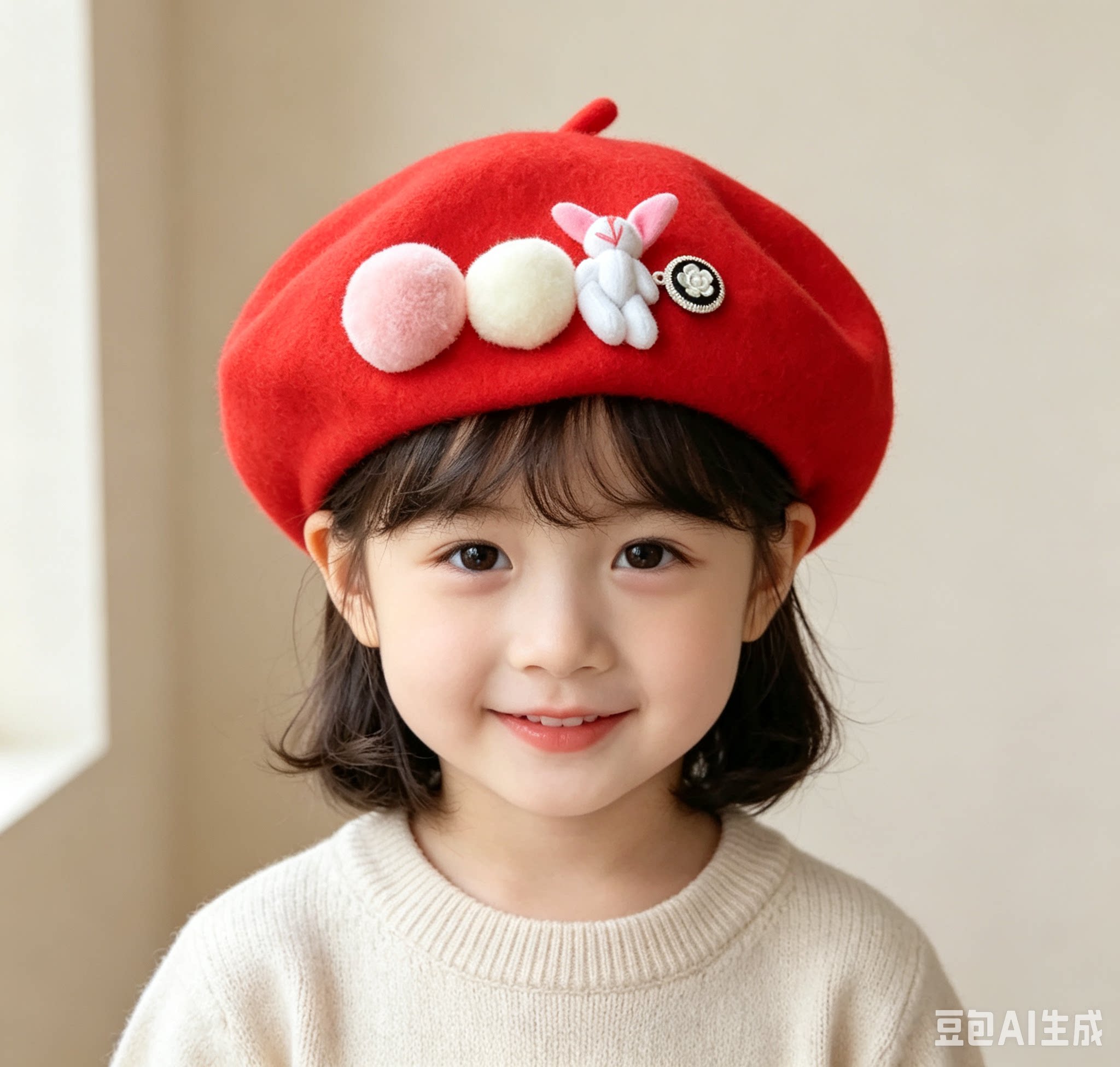 2026秋冬天韩国女宝宝帽子女儿童贝雷帽羊毛呢帽画家帽亲子帽礼帽
