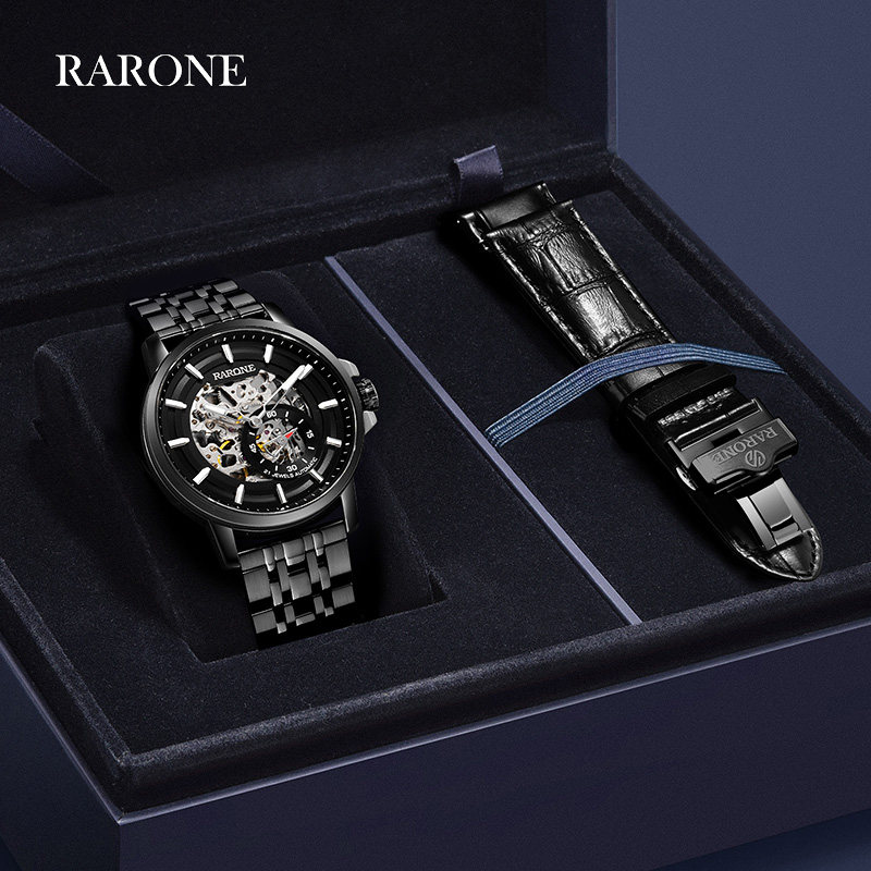 雷诺2020新款手表男官方正品防水镂空全自动机械男士手表