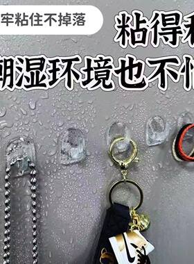 无痕迷你透明挂钩免打孔强力粘胶家用厨房门后粘钩固定优选