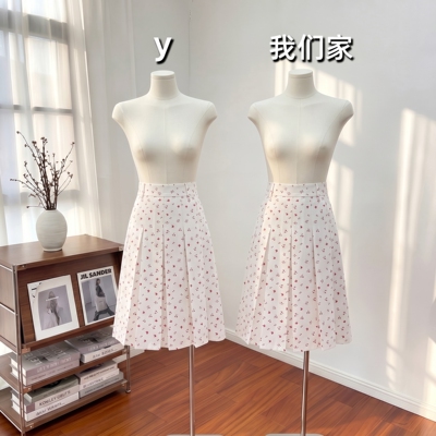 学院风碎花半裙女夏季清新2026女百搭超好看中裙百褶裙子
