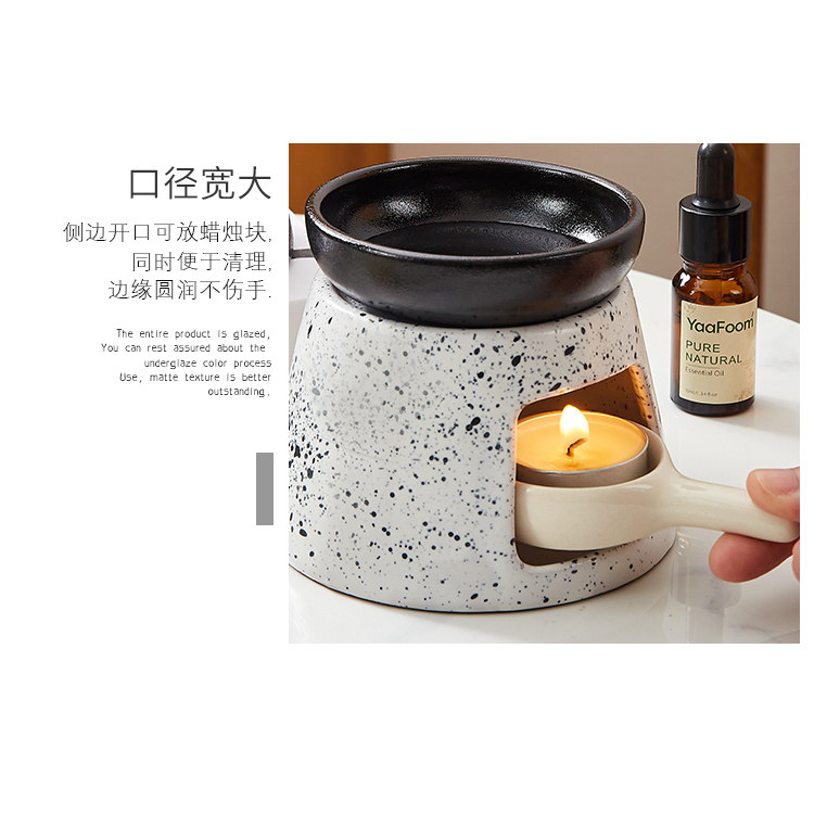创意陶瓷香薰炉铜锅可干烧香粉雪松香薰灯融蜡炉美容院精油香薰灯
