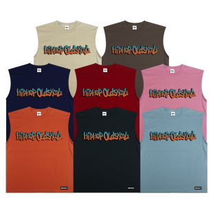 TEE BBOY街舞潮流打球说唱无袖 蜜丘琳HIPHOP肥大宽松无袖 坎肩短袖