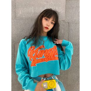 蜜丘琳国潮女装 T恤 JAZZ爵士舞街舞嘻哈舞中国功夫KUNGFU露脐长袖