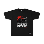 蜜丘琳美式 BREAKING BBOY 街头嘻哈宽松小领口短袖 街舞滑板短袖