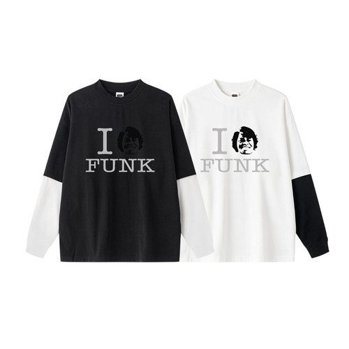 蜜丘琳ILOVEFUNK插肩长袖T恤