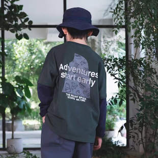 日系童装秋装2025新款儿童假两件上衣男童字母印花长袖T恤中大童