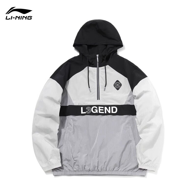 LI NING 스포츠 윈드 브레이커 남성 23 가을 겨울 새로운 웨이드 느슨한 얇은 캐주얼 후드 스포츠웨어 AFDR033