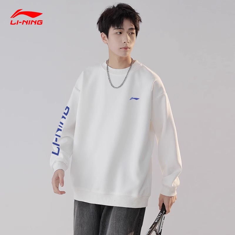 李宁薄绒保暖圆领潮流时尚套头衫