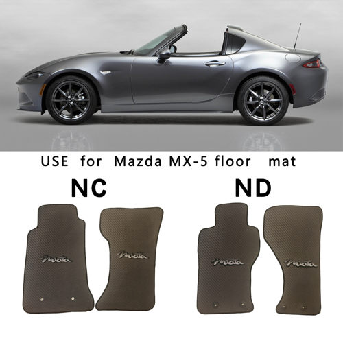 适用于09-25年马自达MX-5 Miata绒面JDM汽车脚垫原车卡扣款地毯