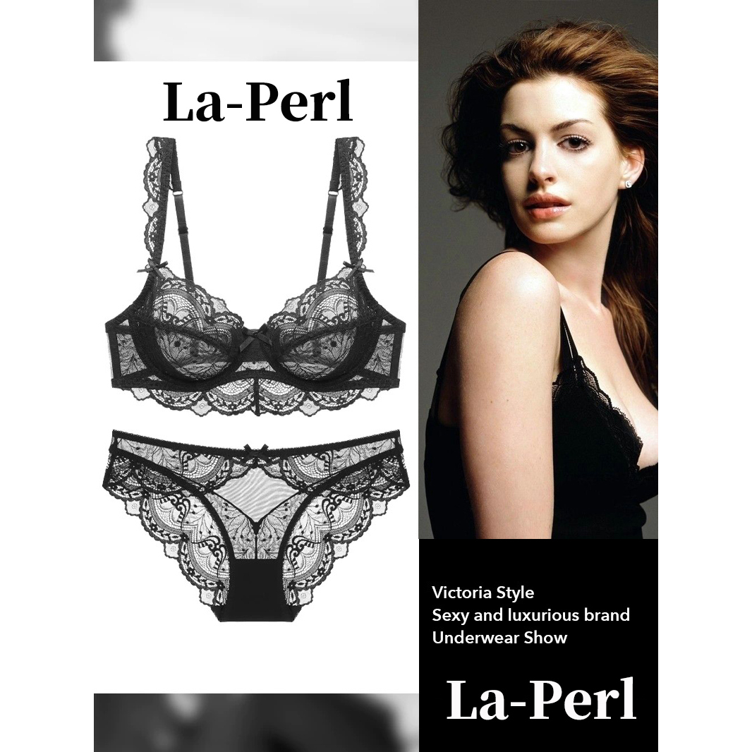 维多利亚蕾丝性感内衣女内裤套装超薄款无痕大胸显小胸罩性感文胸