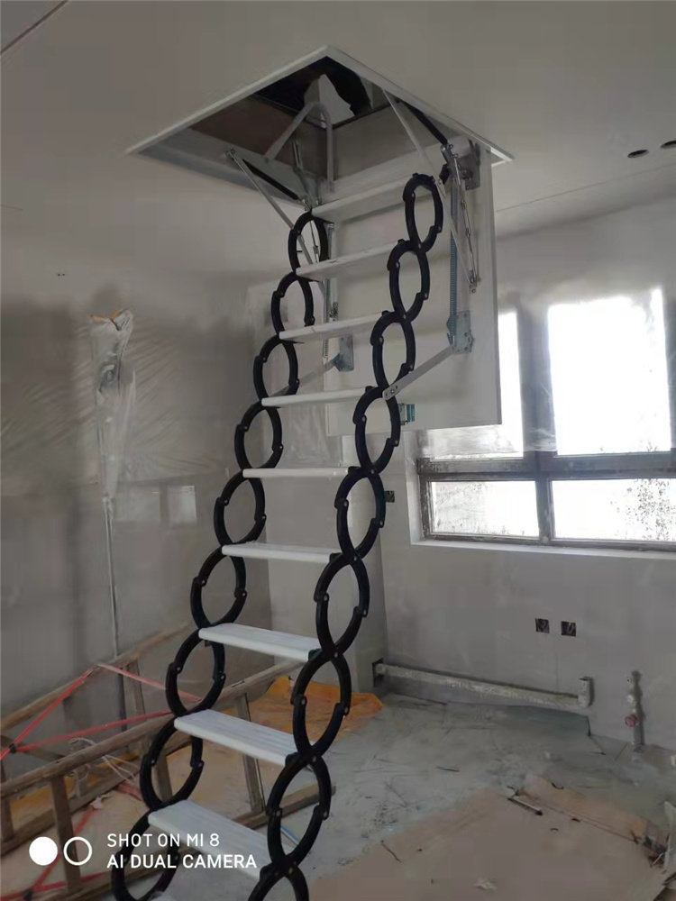 天津整体安装伸拉梯别墅隐形小阁楼拉伸梯伸缩楼梯升降梯