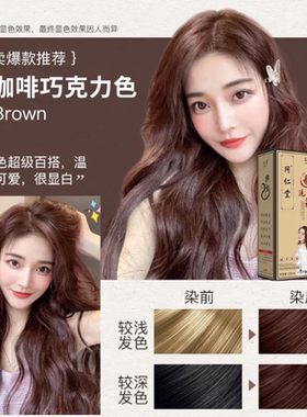 同仁堂江小彩 易洗彩洗护染养4合1染发膏 棕黑色500ml