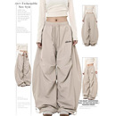 爵士舞香蕉弯刀裤 美式 男女阔腿拖地长裤 裤 子 复古褶皱垂感伞兵工装