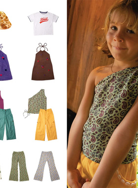 现货▲Nikasgotsoul 26春夏新款女童帽子T恤裤子套装连衣裙