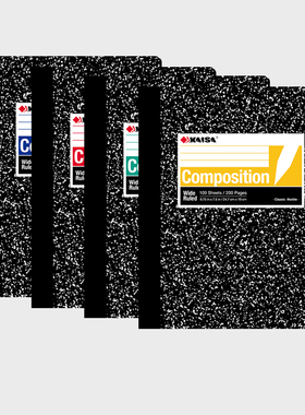 凯萨KAISA 美式大理石纹笔记本Composition Book硬抄面黑白花美国