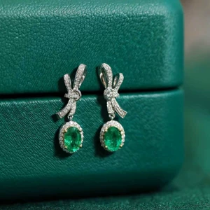 Серьги с бантиком, золото 750 пробы, цвет