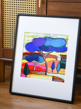 黑色实木框定制洗照片做成相框挂墙diy装裱木制卡纸框a4圆角画框