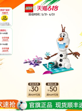 乐高官方旗舰店43287迪士尼雪宝和布鲁尼的野餐乐趣积木儿童玩具