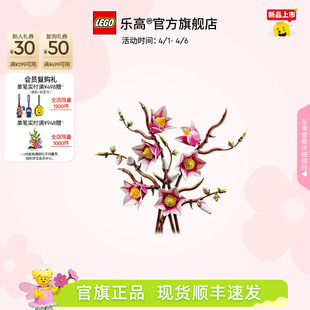 乐高官方旗舰店正品 饰摆件 11510木兰花枝永生花拼搭积木玩具装