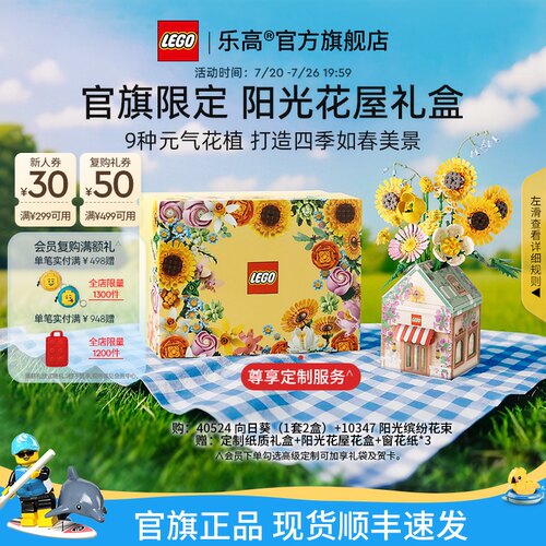 乐高阳光花屋礼盒永生花积木礼物