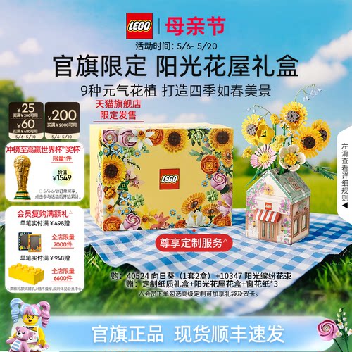 乐高阳光花屋礼盒永生花积木礼物