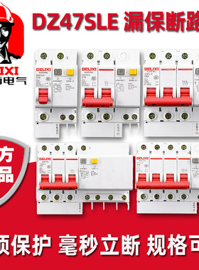 德力西dz47sle漏电保护器2p3p4p16a40a63a232a断路器微型