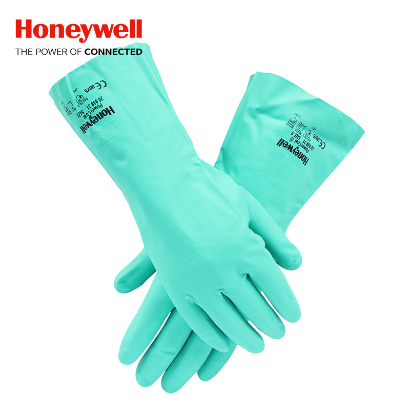 霍尼韦尔2094831丁腈耐油耐腐蚀防化手套 耐酸碱工业家务橡胶手套