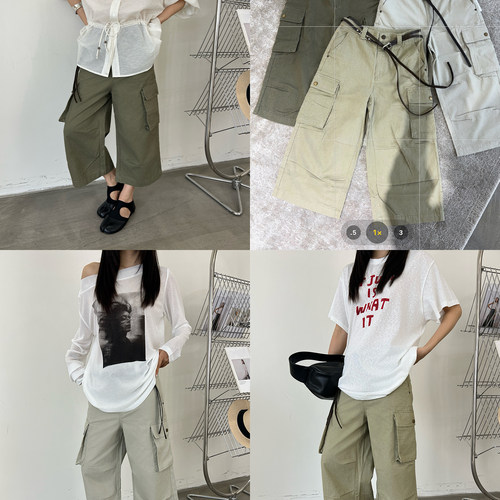 T-PLATFORM女工装七分裤多口袋
