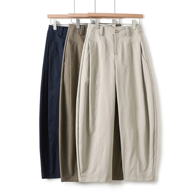 休闲裤女春秋季款2025韩版舒适透气清凉高腰窄版阔腿镰刀裤香蕉裤