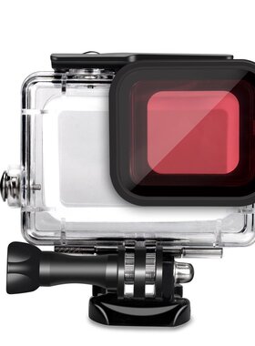 gopro配件hero5潜水壳滤镜gopro5防水防尘保护壳红色滤