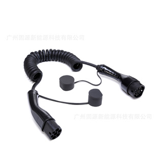 TYPE2toTYPE2欧标充电枪双枪弹簧线双头枪16A/32A单相三相480V