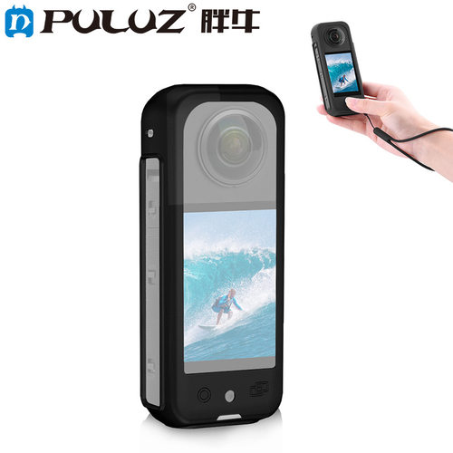 PULUZ胖牛适用Insta360X3硅胶保护套影石全景相机保护壳带手绳