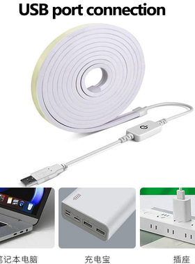 usb触摸单色霓虹灯柔性diy硅胶调光灯带补光氛围灯化妆镜前灯