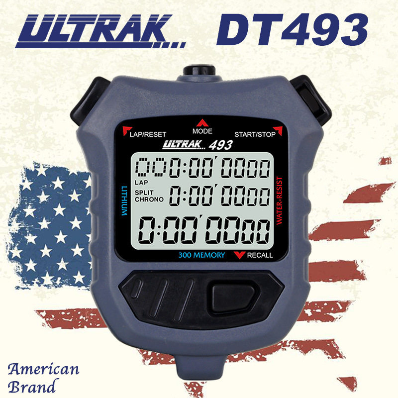 电子秒表DT493定尔志ULTRAK奥赛克300道3排显示计时器田径训练