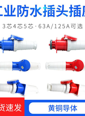 防水工业插头插座3芯4芯5芯63A/125AIP67航空连接公母套餐