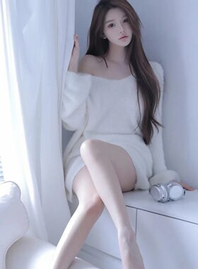 V领慵懒风宽松针织衫毛衣上衣女