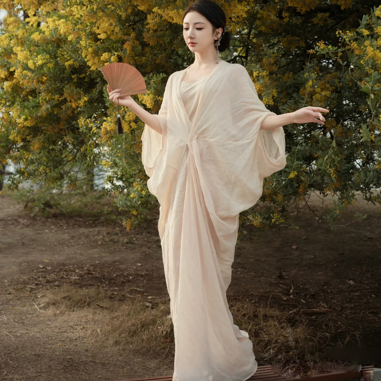 新中式宽松很仙的度假连衣裙长裙