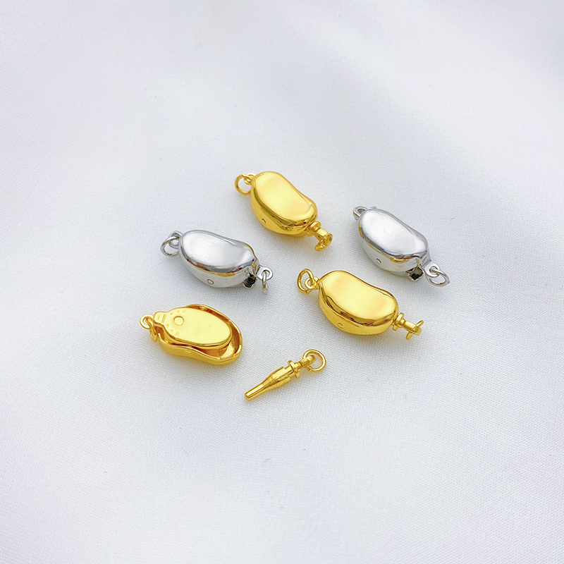 18K包金保色元宝扣插棒扣夹卡扣