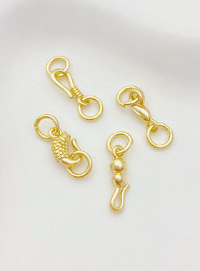 14K包金保色鲤鱼海豚双圈连接配件手工diy手链项链饰品扣材料配件