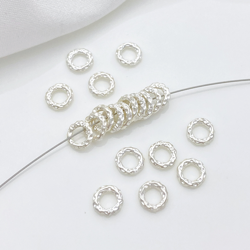 S925纯银锤纹盘缠隔圈隔片