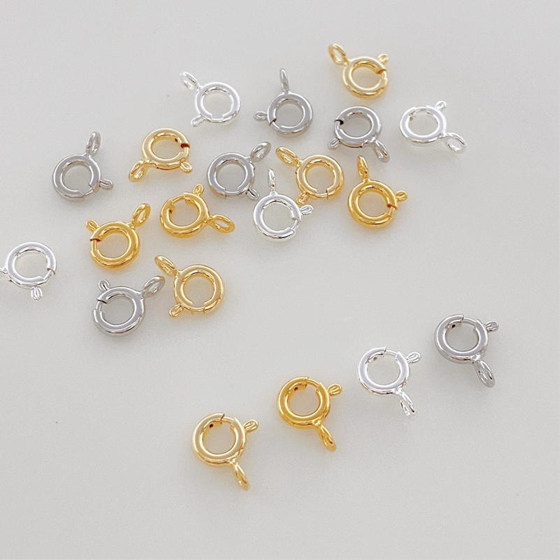 闭口弹簧扣14K包金保色圆形扣